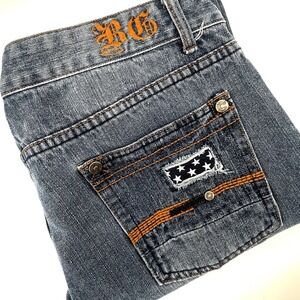 Vintage Blue Gear Jeans Men's 36x32‎ Y2K Denim Patchwork  Skater Streetwear